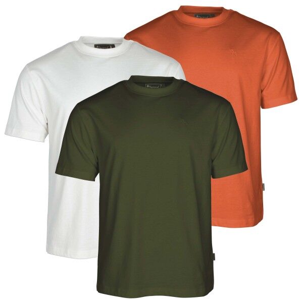 Pinewood T-Shirt 3-Pack (White/Pine/B.Orange) | Hubertus-Fieldsports.de