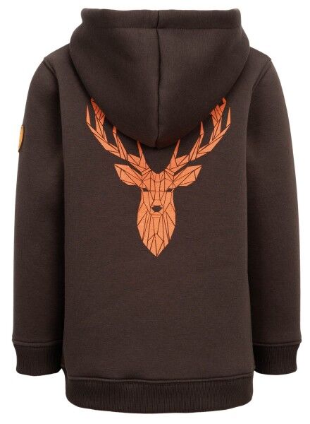 Hubertus Kinderhoodie Hirsch (oliv/braun)