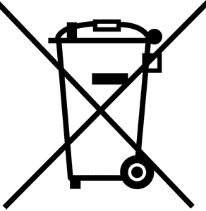 Piktogramm einer durchgestrichenen Mülltonne
