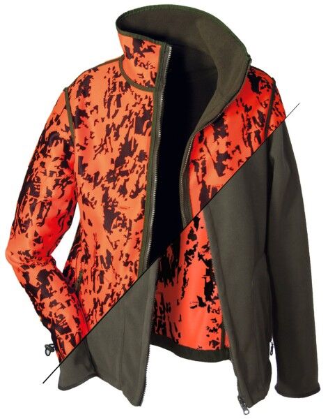 Hubertus Damen-Wendefleecejacke Pirsch (oliv/orange)