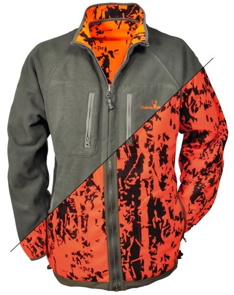 Hubertus Warn-Wende-Fleecejacke Pirsch (oliv/orange)